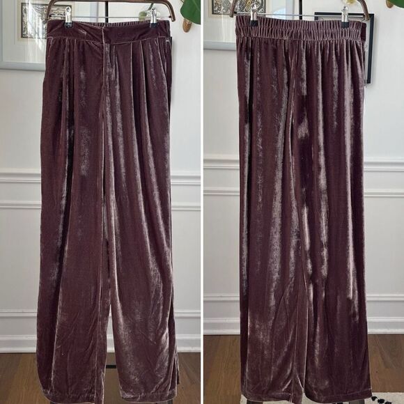 NWT High-Rise Velour Trouser Pants A New Day Mauve 4 - Picture 2 of 12